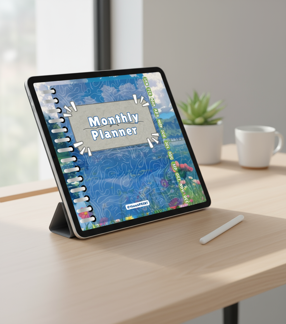 Monthly Planner iPad Mockup